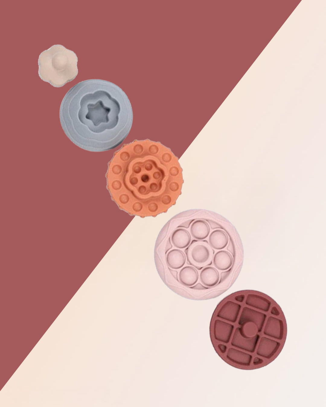 Giochi impilabili in silicone ( Macchina, Carro armato e UFO )
